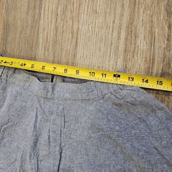 Vtg 1849 Authentic Ranchwear Skirt Womens M Chambray Elastic Waist Cowgirl Boho - Picture 8 of 9